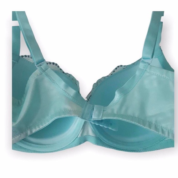 Beautiful Teal Blue Push-up Bra in Design Pattern Large Sizes - Picture 3 of 4